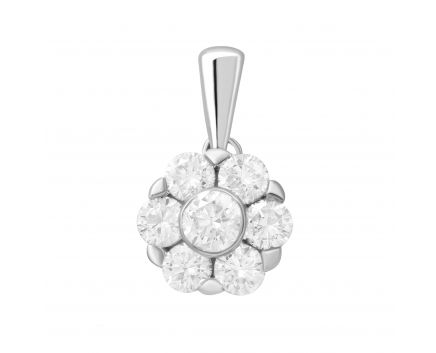 Pendant with diamonds in white gold 1П193-0370