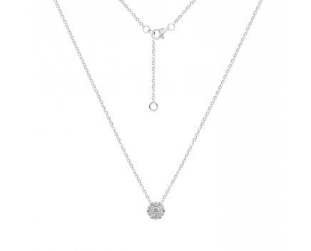 Necklace with diamonds in white gold 1Л193-0142
