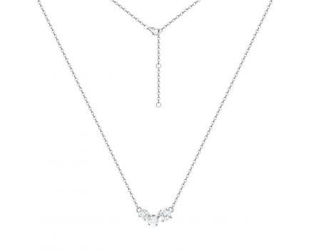 Necklace with diamonds in white gold 1Л193-0128