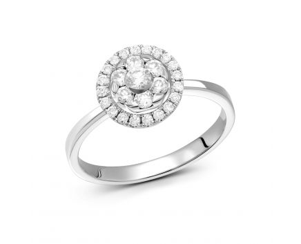 Кольцо с бриллиантами в белом золоте 1К193-0193