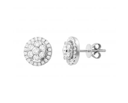 Earrings with diamonds in white gold 1С193-0600