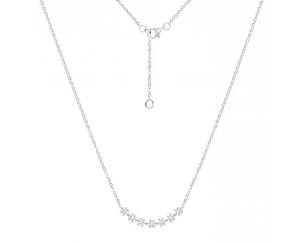 Necklace with diamonds in white gold 1Л193-0147
