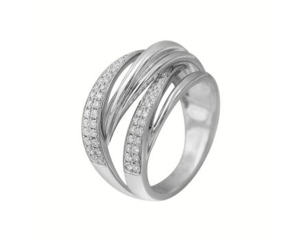 Ring with diamonds in white gold 1-244 489