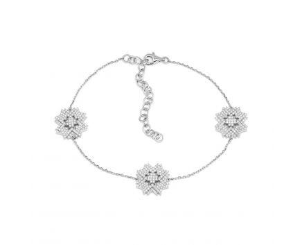 Bracelet with diamonds in white gold 1Б034-0140