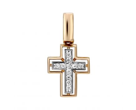 Cross with diamonds in rose gold 1P814DK-0003