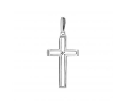 Cross with a diamond in white gold 1P814DK-0006