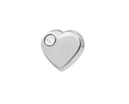 Pendant heart with a diamond in white gold 1П814ДК-0012