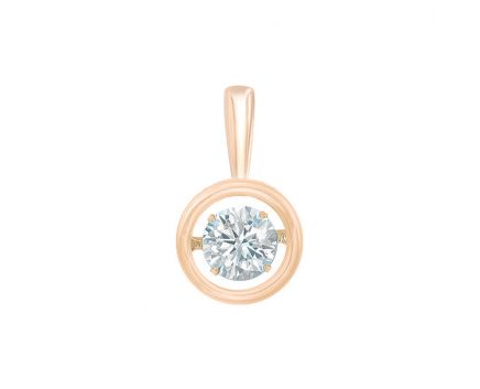 Pendant with a diamond in rose gold 1П814ДК-0016