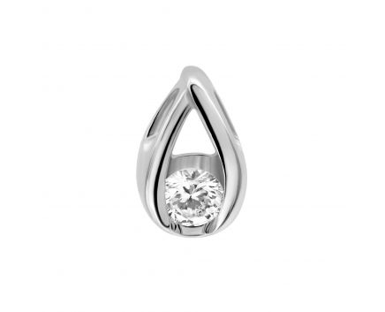 Pendant with a diamond in white gold 1П814ДК-0027