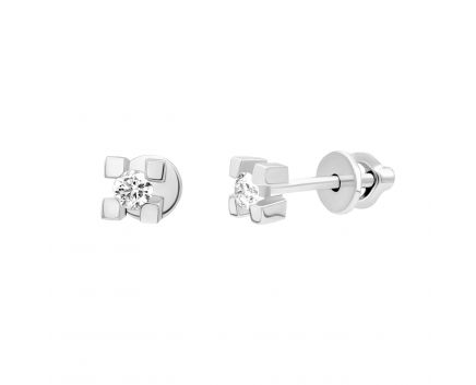 Earrings with diamonds in white gold 1S814DK-0004