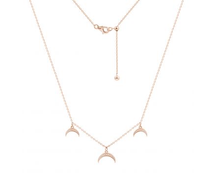 Necklace LUNNITSA with a diamond in rose gold 1Л034-0214