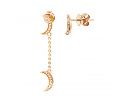 Earrings with diamonds in rose gold 1-245 023