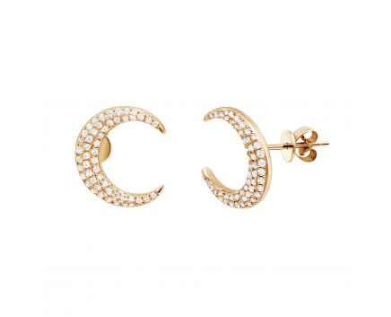 Earrings with diamonds in rose gold 1-245 036