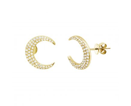 Earrings with diamonds in yellow gold 1С034-1508