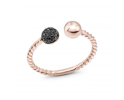 Кольцо с бриллиантами в розовом золоте 1К034-1740