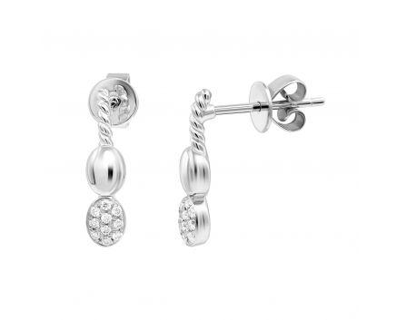 Earrings with diamonds in white gold 1С034-1512-1