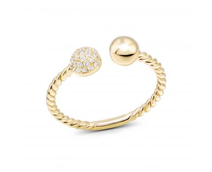 Ring with diamonds in yellow gold 1К034-1739-1