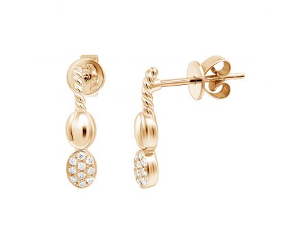 Earrings with diamonds in rose gold 1С034-1514-1