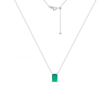 Emerald necklace in white gold 1Л034ДК-1704