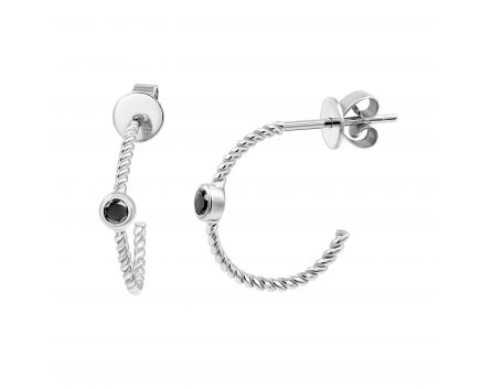 Earrings with diamonds in white gold 1С034ДК-1741
