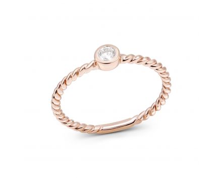 Ring with a diamond in rose gold 1K034DK-1726