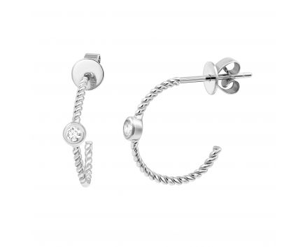 Earrings with diamonds in white gold 1С034ДК-1741