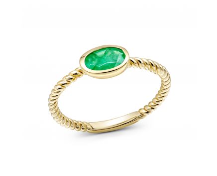 ring with an emerald in yellow gold 1К034ДК-1731