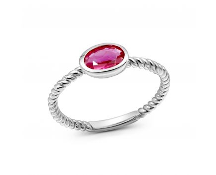 ring with a ruby in white gold 1К034ДК-1732