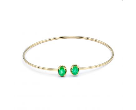 Bracelet with emeralds in yellow gold 1Б034ДК-0012