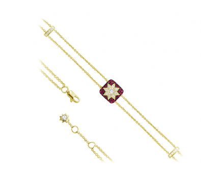 Bracelet with rubies in yellow gold 1-245 721