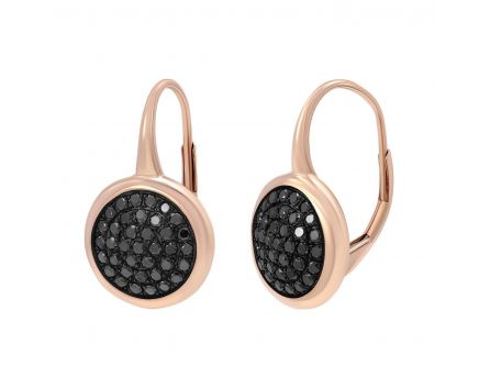 Earrings with diamonds in rose gold 1-245 771