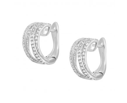 Earrings with diamonds in white gold 1С956-0144