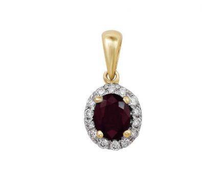 Diamond and ruby pendant in rose gold 1-245 828