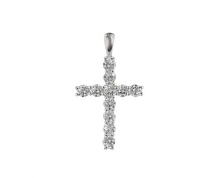 Cross with diamonds in white gold 1-245 868