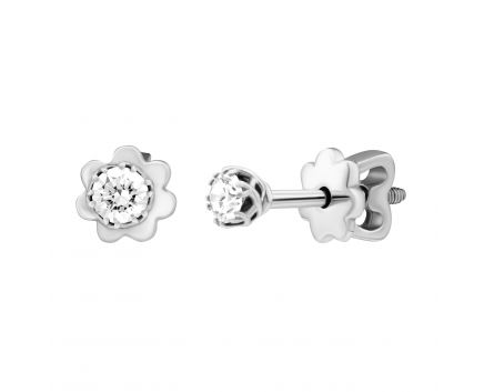 Earrings with diamonds in white gold 1-245 883
