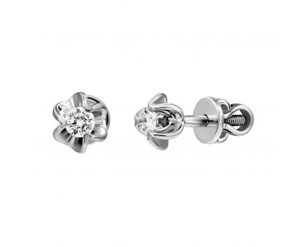 Earrings with diamonds in white gold 1S377DK-0027