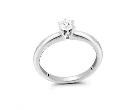 Ring with a diamond in white gold 1К377ДК-0042