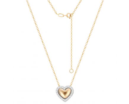 Necklace with diamonds in a combination of white and rose gold 1L377-0003