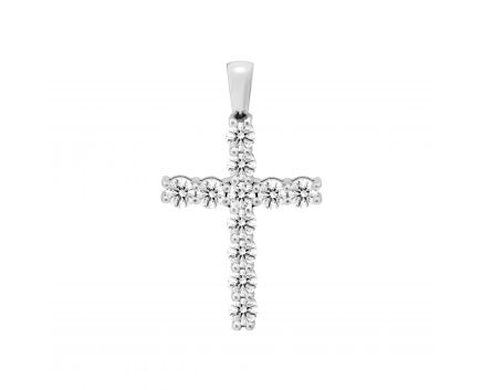 Cross with diamonds in white gold 1P377-0049