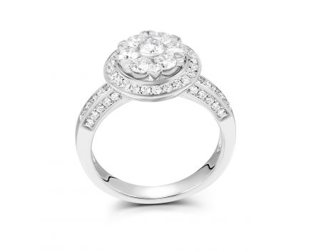 Ring with diamonds in white gold 1-246 027