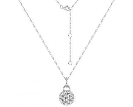 Necklace with diamonds in white gold 1-246 029