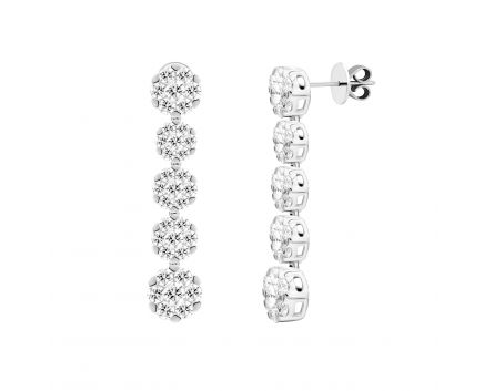 Earrings with diamonds in white gold 1-246 032