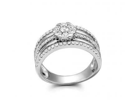 Ring with diamonds in white gold 1-246 034