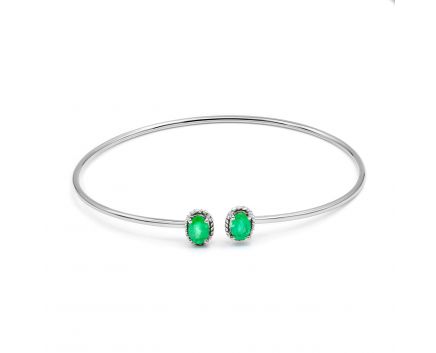 Bracelet with emeralds in white gold 1Б034ДК-0015