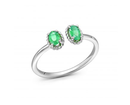 Ring with emeralds in white gold 1К034ДК-1759