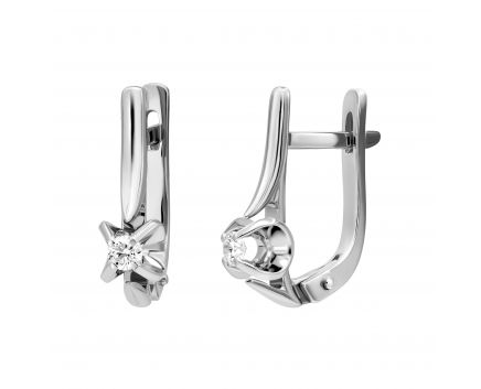 Earrings with diamonds in white gold 1S377DK-0040