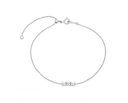 Bracelet with diamonds in white gold 1Б034-0134