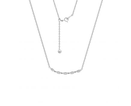 Necklace with diamonds in white gold 1Л034-0203