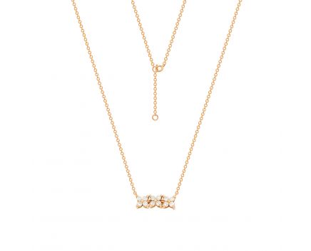 Necklace with diamonds in rose gold 1Л034-0207