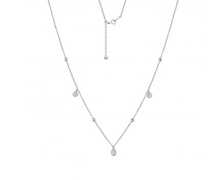 Necklace with diamonds in white gold 1Л034-0211